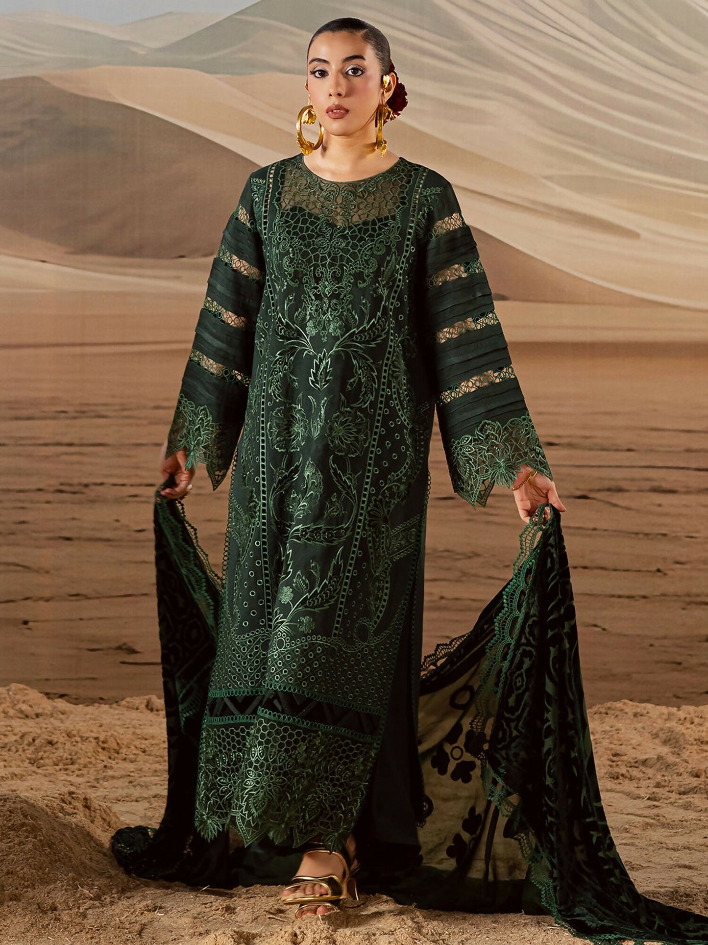Mahnur Amelia Kotrai Embroidered Unstitched 3-Piece Suit-CK-009