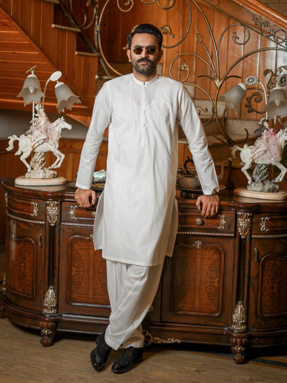 Fabrich Virsa Cotton Embroidered Unstitched Shalwar Kameez-FAB-8813
