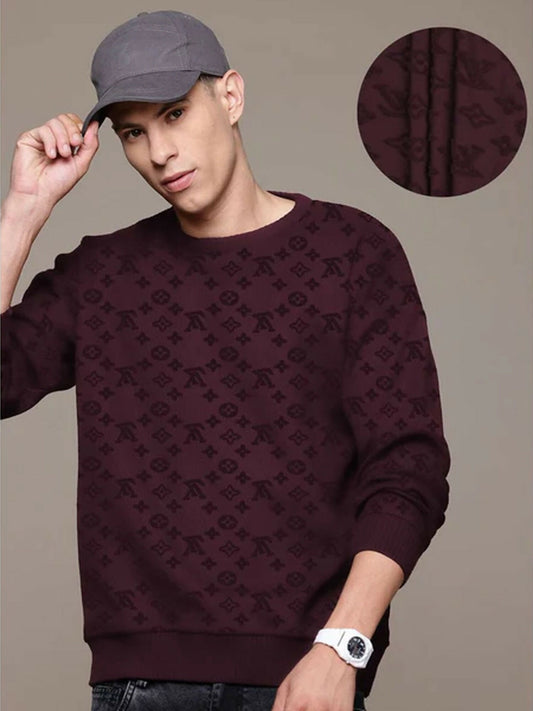 Jupiter Chanel Velvet Self Textured Sweat Shirts-14720