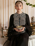Hussain Rehar Moon In The Golden Cup Raw Silk Embellished Stitched 3-Piece Suit-Sable