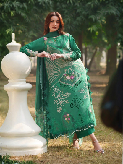Parishay Summer Queen Lawn Embroidered Unstitched 3-Piece Suit-SQ-11