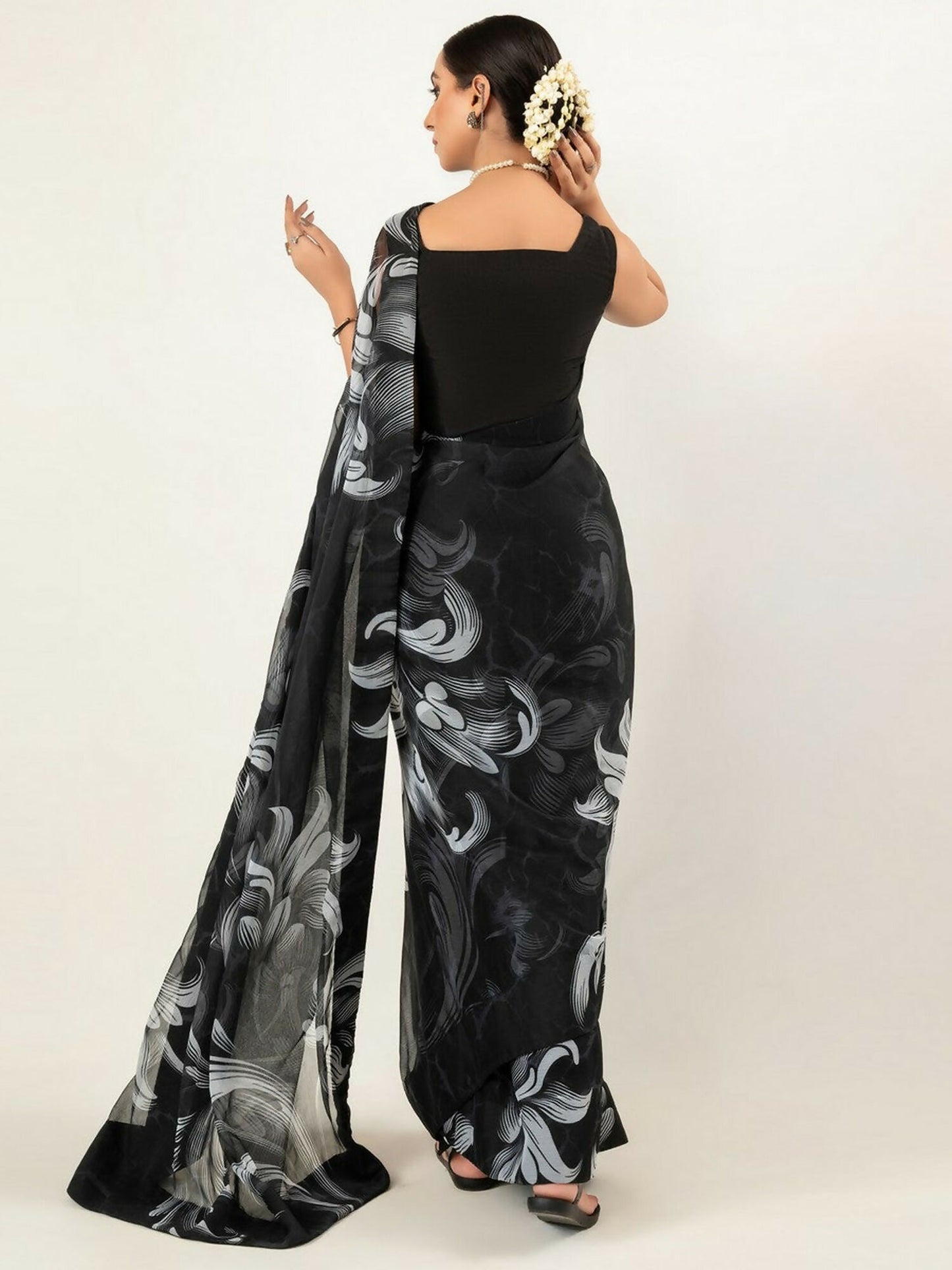 Imran Aftab Chiffon Printed Unstitched Saree-IASC 01