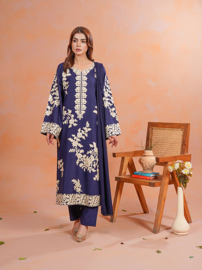 Tawakal Closet Linen Embroidered Stitched 3-Piece Suit-Zeenat