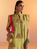 Hussain Rehar Candy Soap Raw Silk Embellished Stitched 3-Piece Suit-Platain