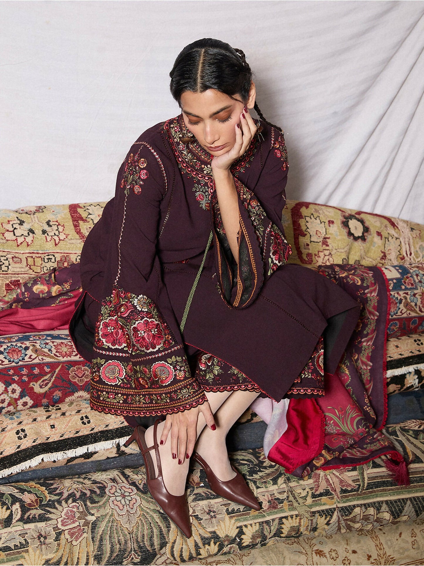 Jugnu by Hussain Rehar Karandi AW 25 - Edit III Embroidered Unstitched 3-Piece Suit-Bari