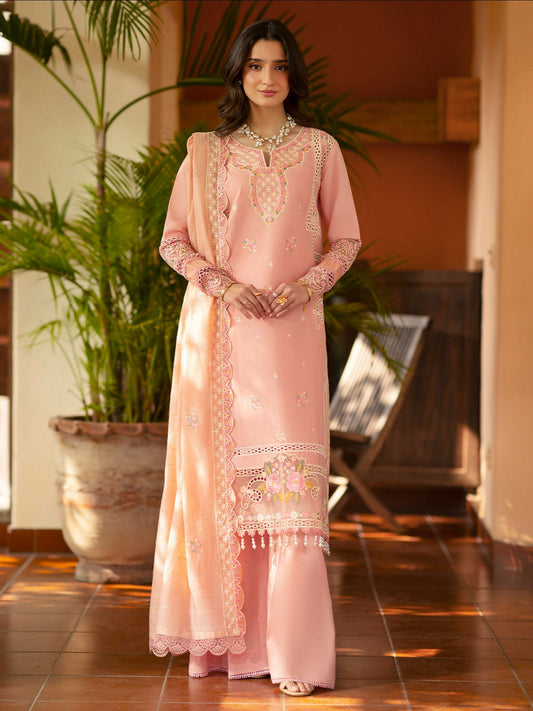 Mahnur Angan Lawn'26 Embroidered Unstitched 3-Piece Suit-AN-004
