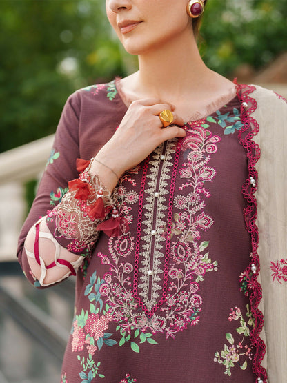 Parishay Ivy Bloom Viscose Embroidered Stitched 3-Piece Suit-IW-06