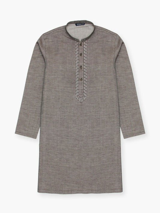 Velvour Boys Cotton Embroidered Stitched Kurta-VB200-B