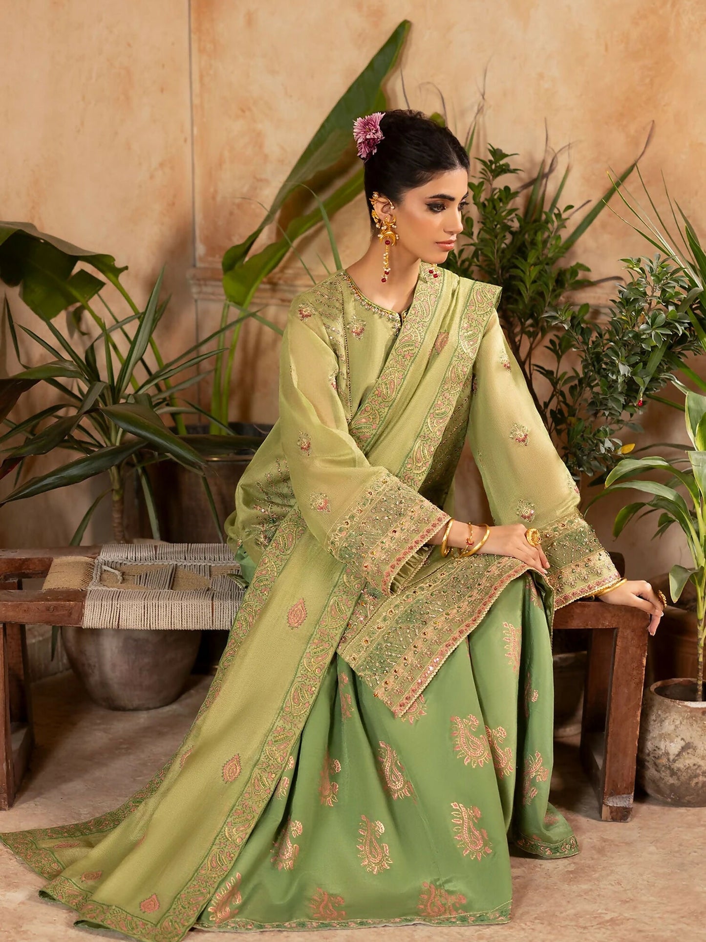 Shurooq Kanpur 1912 Net Embellished Gharara-Moti Mahal