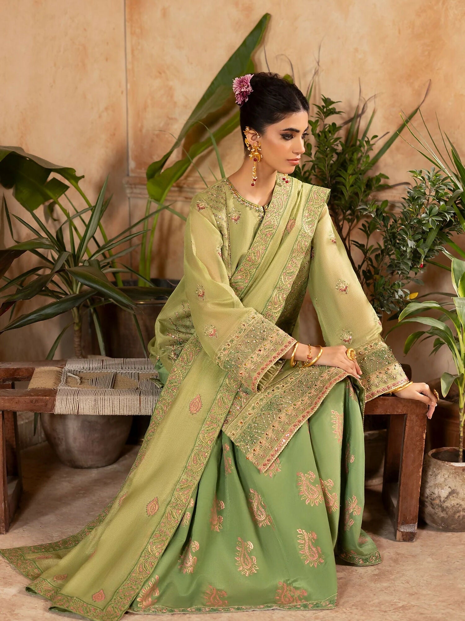 Shurooq Kanpur 1912 Net Embellished Gharara-Moti Mahal