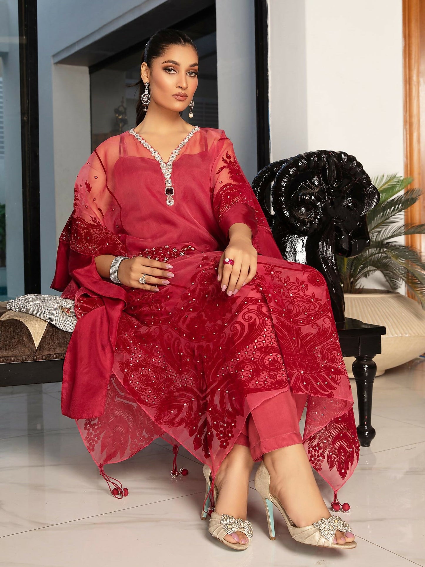 Shiza Hassan Sublime Luxury Pret Organza Embellished Stitched Kaftan-Laira