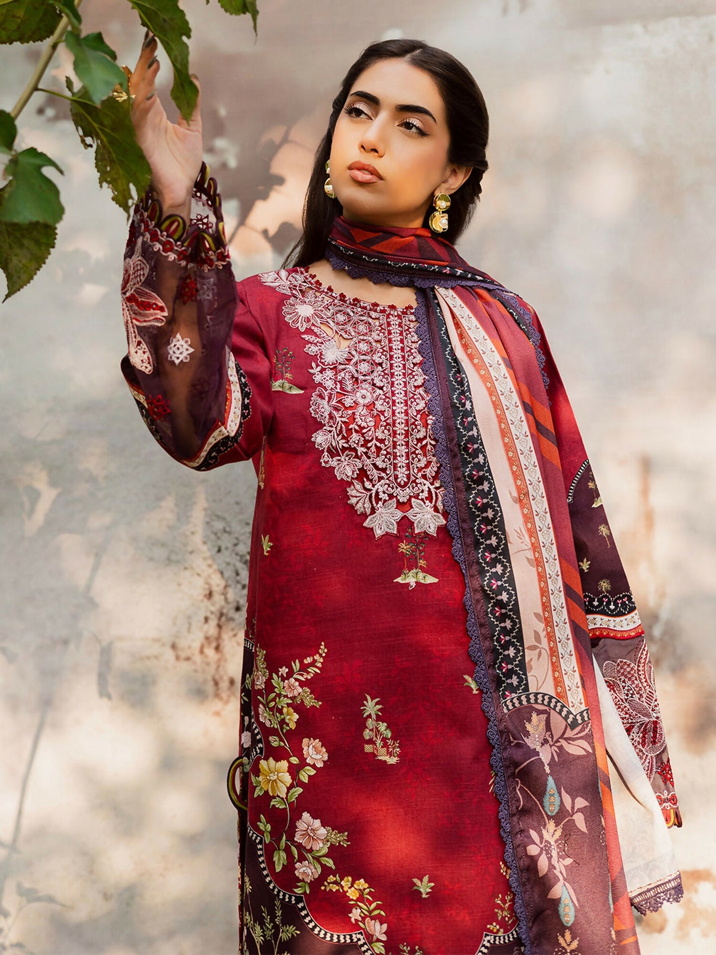 Parishay Rang e Sarma Khaddar Embroidered Unstitched 3-Piece Suit-SAR-06