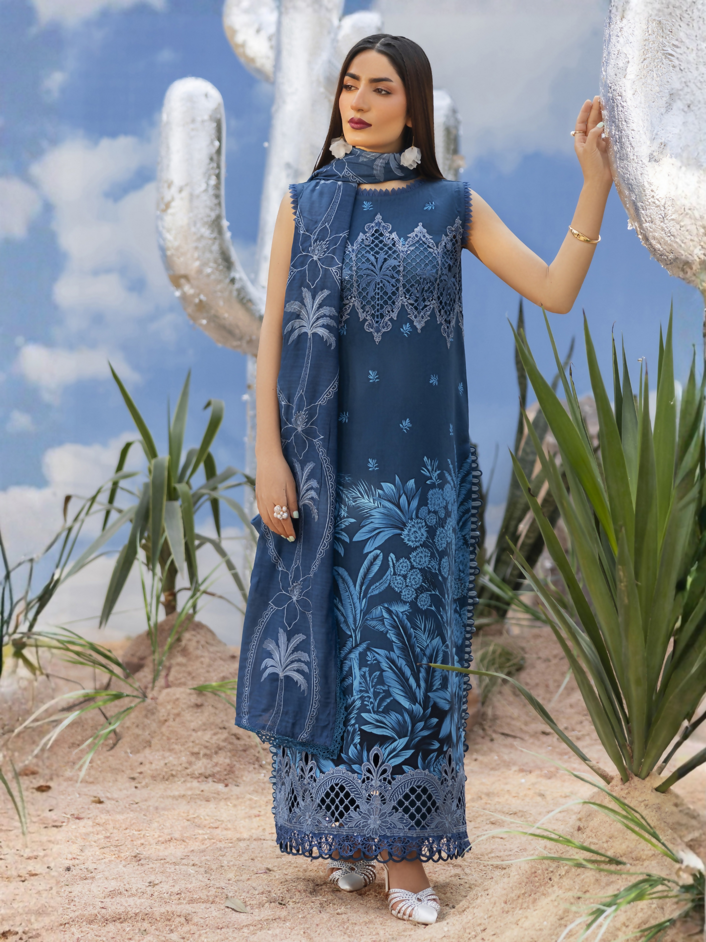 Parishay Ivy Bloom'26 Lawn Embroidered Unstitched 3-Piece Suit-IB-11