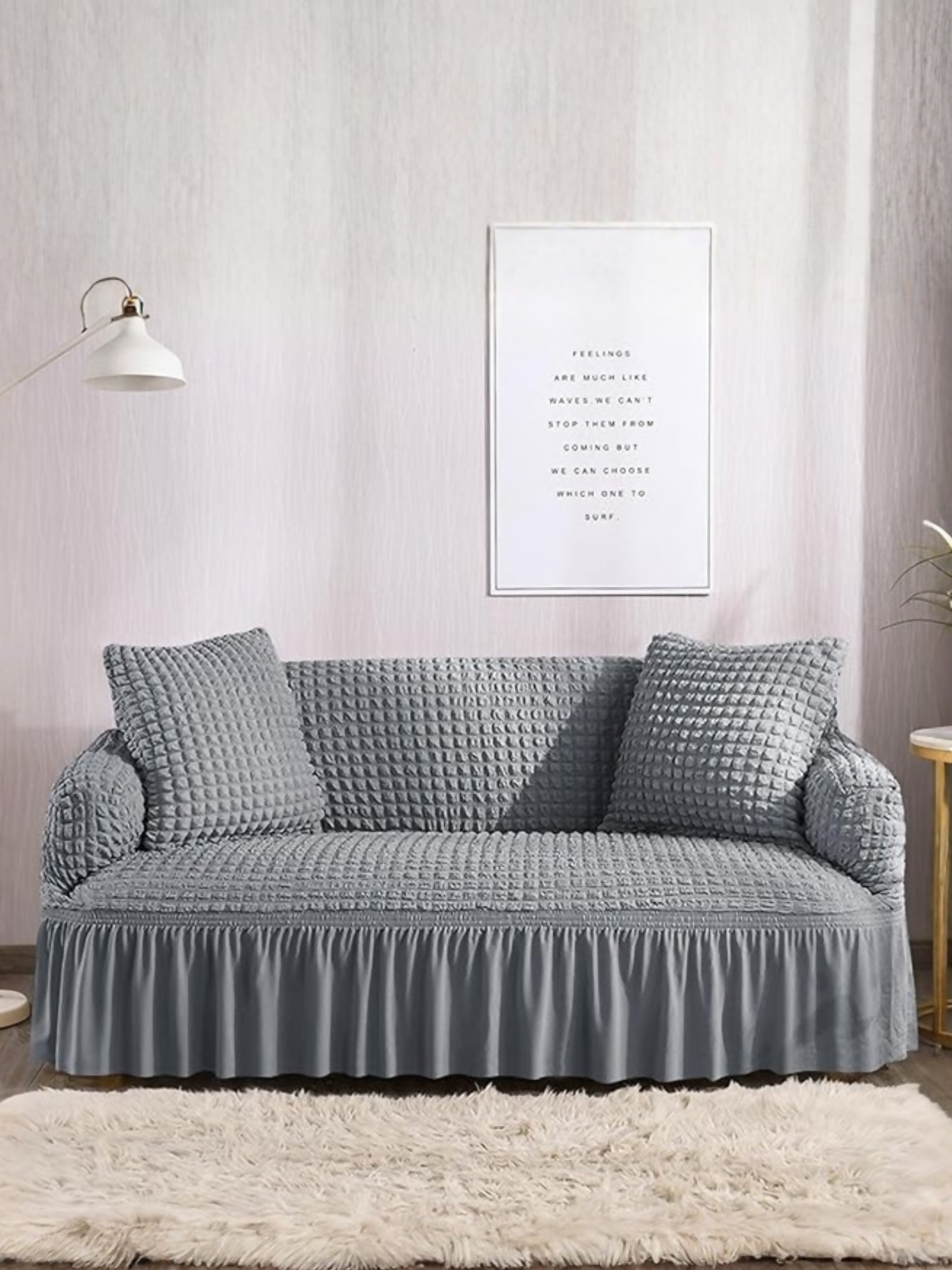Elegant Bedding Persian Style Jersey Bubble Sofa Cover