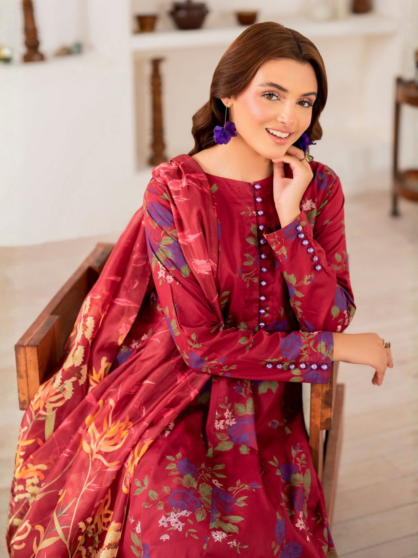 Panache Apparel Lawn Printed Stitched 3-Piece Suit-Sprinkles