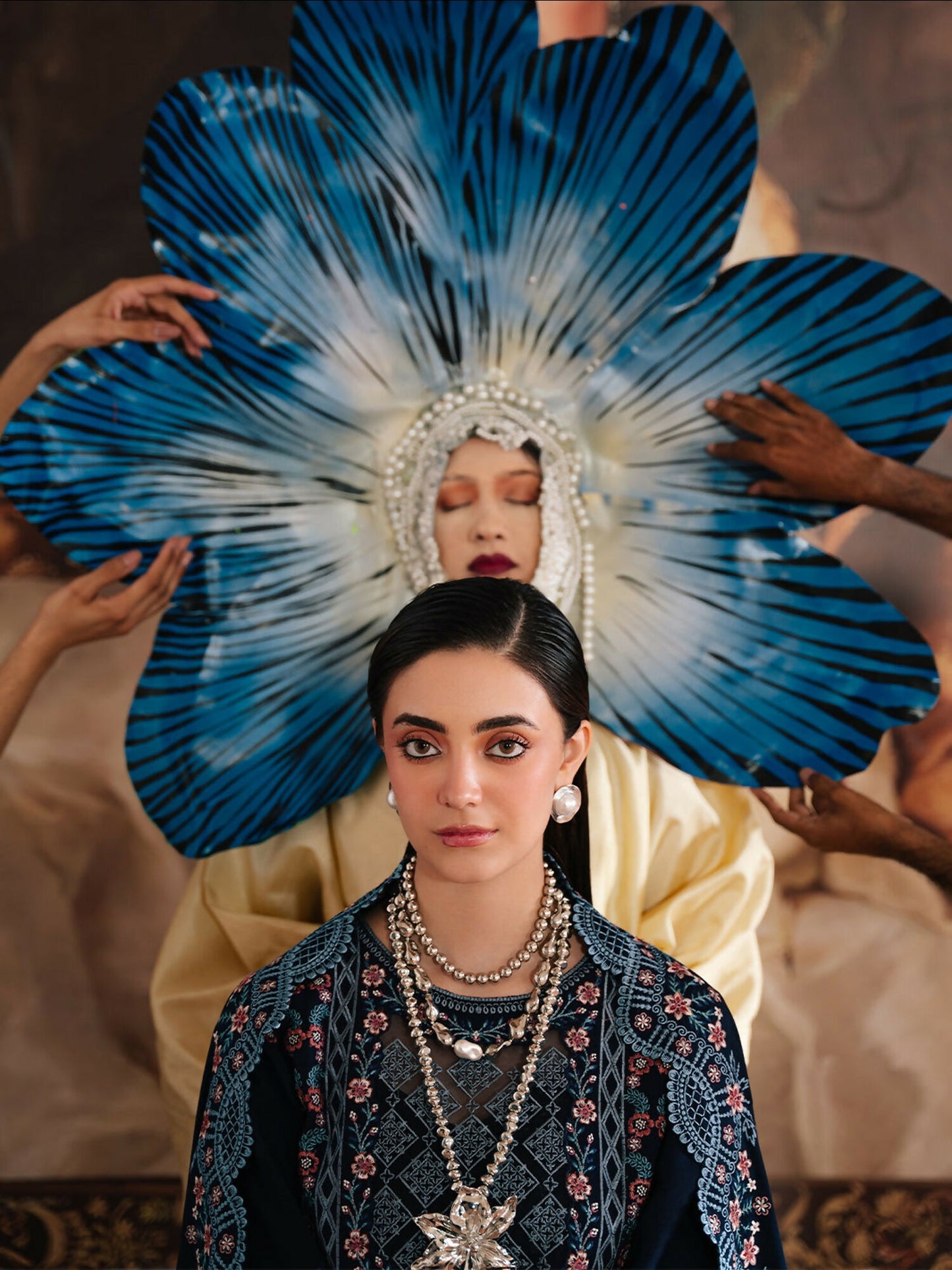 Mahnur Secret Garden Karandi Embroidered Stitched 3-Piece Suit–SG-012