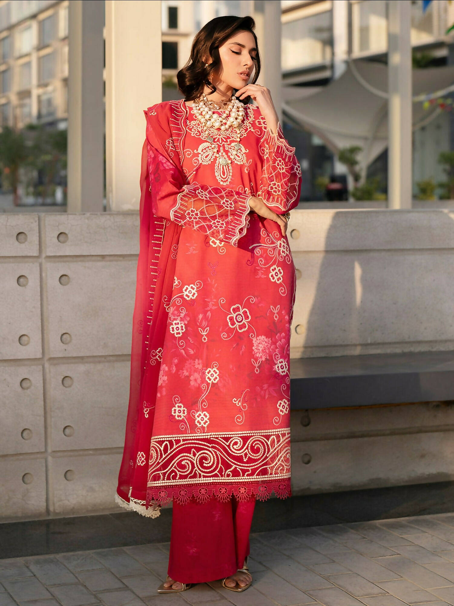 Mahnur Broadway Luxury Lawn'26 Embroidered Unstitched 3-Piece Suit-BW-013
