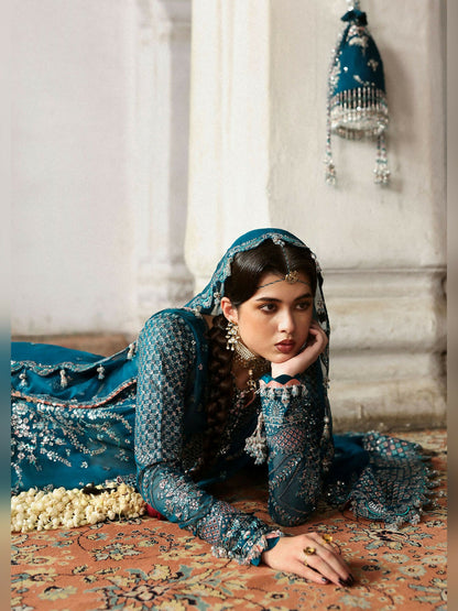 Hussain Rehar Massarat Festive Unstitched'25 Organza 3-Piece Suit-Zebunisa