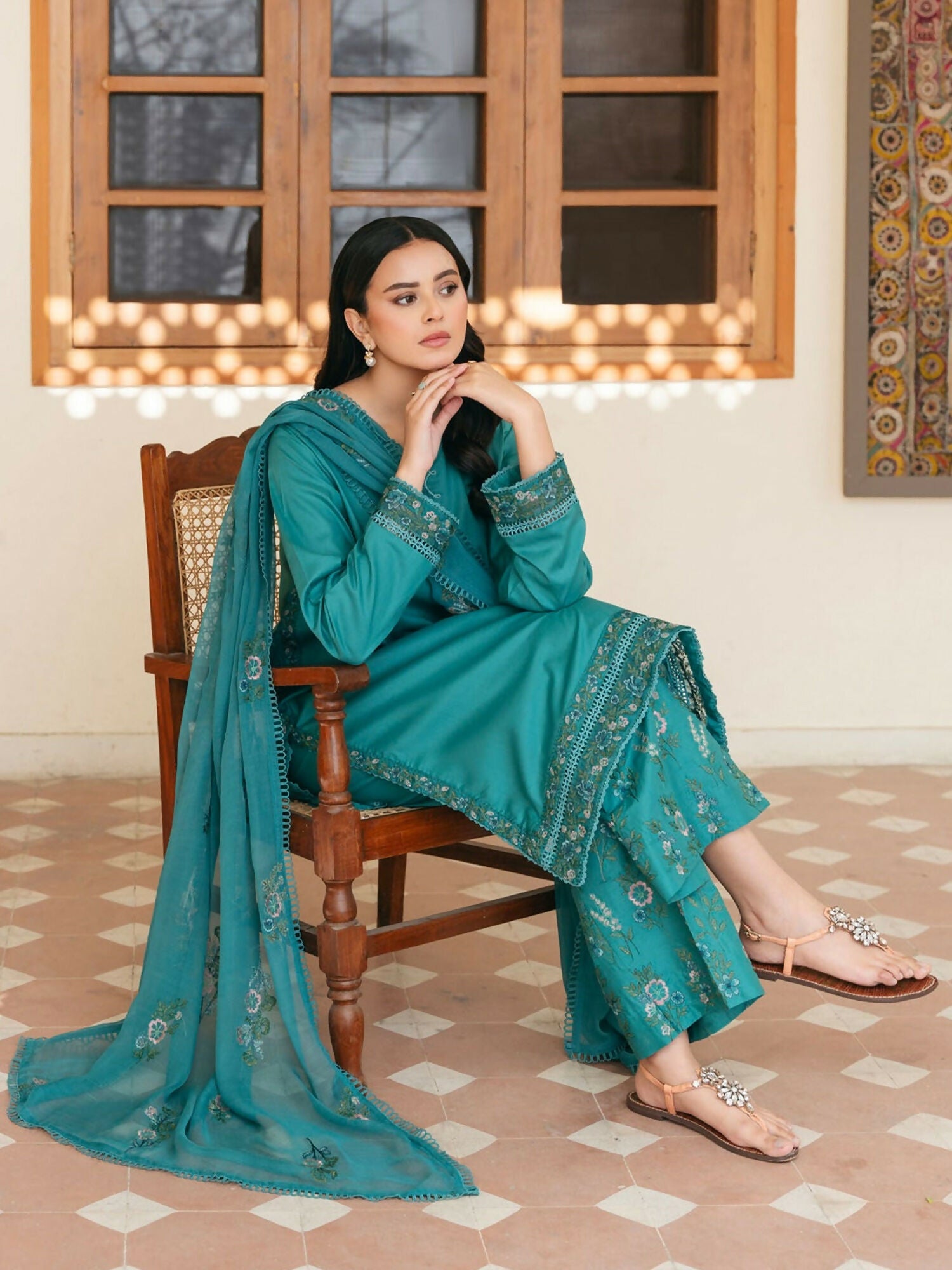 Mannat Clothing Lawn Embroidered Stitched Suit-Zenia