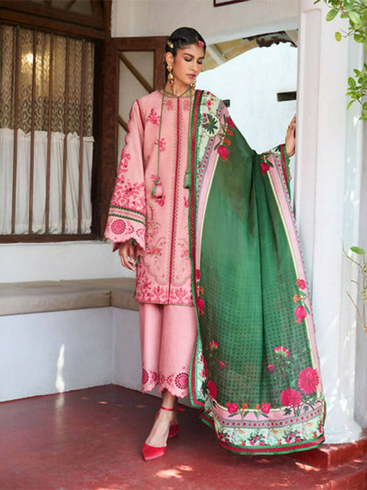 Jugnu by Hussain Rehar SS'25 Cotton Embroidered Unstitched 3-Piece Suit-Ravi