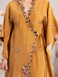 Shurooq Echoes In Bloom Silk Embellished Kaftan Set-Golden Mirage