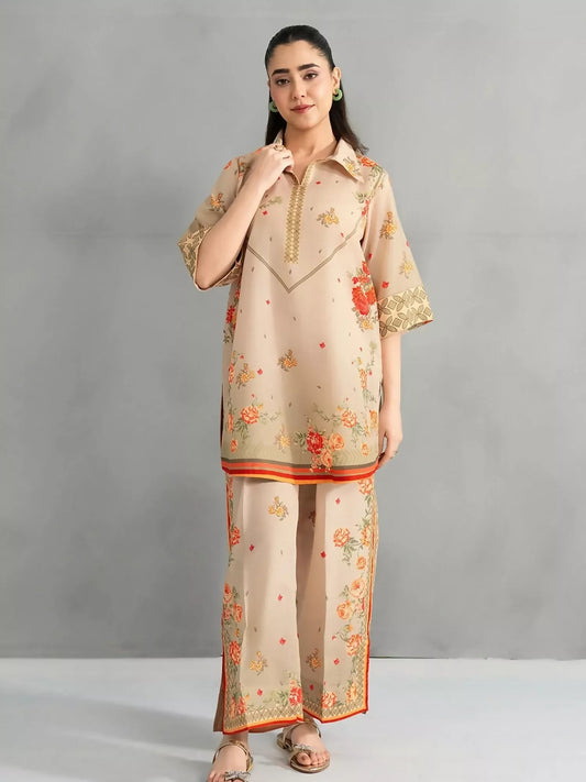 Panache Apparel Dear Summer Silk Lawn Printed Co-Ord Set-Verdant