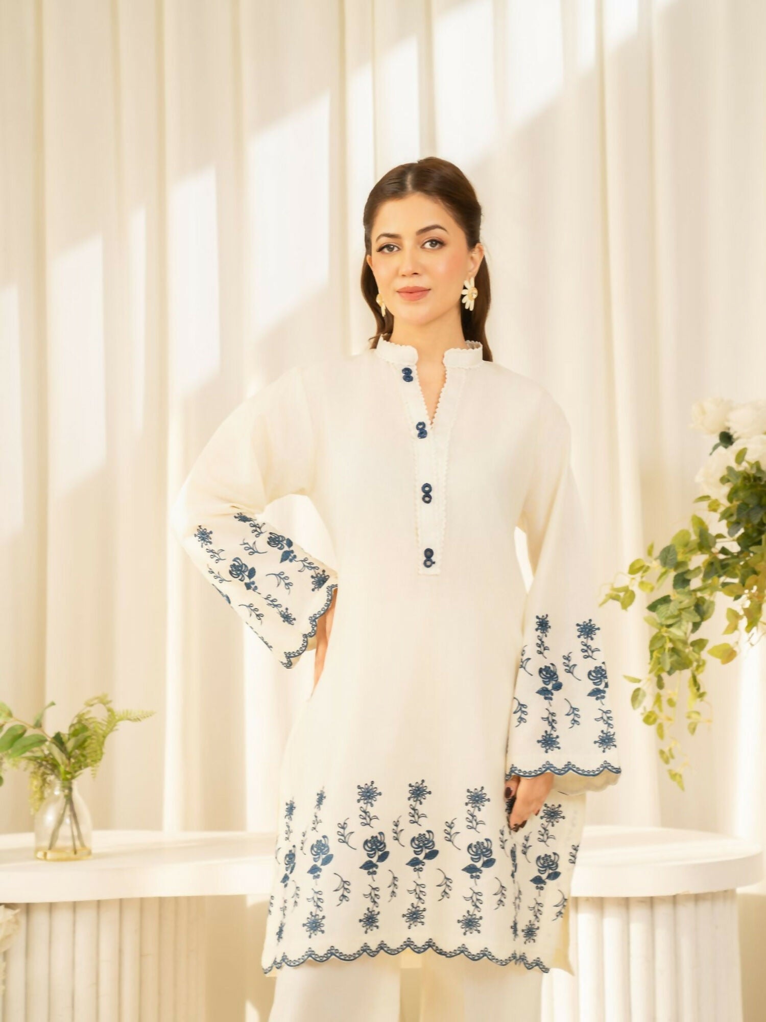 Panache Apparel Sunlit Essentials Cotton Lawn Embroidered Co-Ord Set-Coast