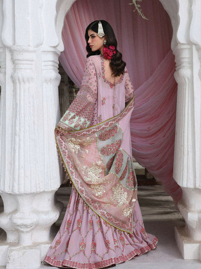 Hussain Rehar Festive Unstitched'26 Chiffon Embroidered 3-Piece Suit-Rukhsaar