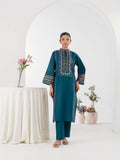 Stylish Collection Aaraish Cotton Embroidered Stitched 2-Piece Suit-Lime Teal