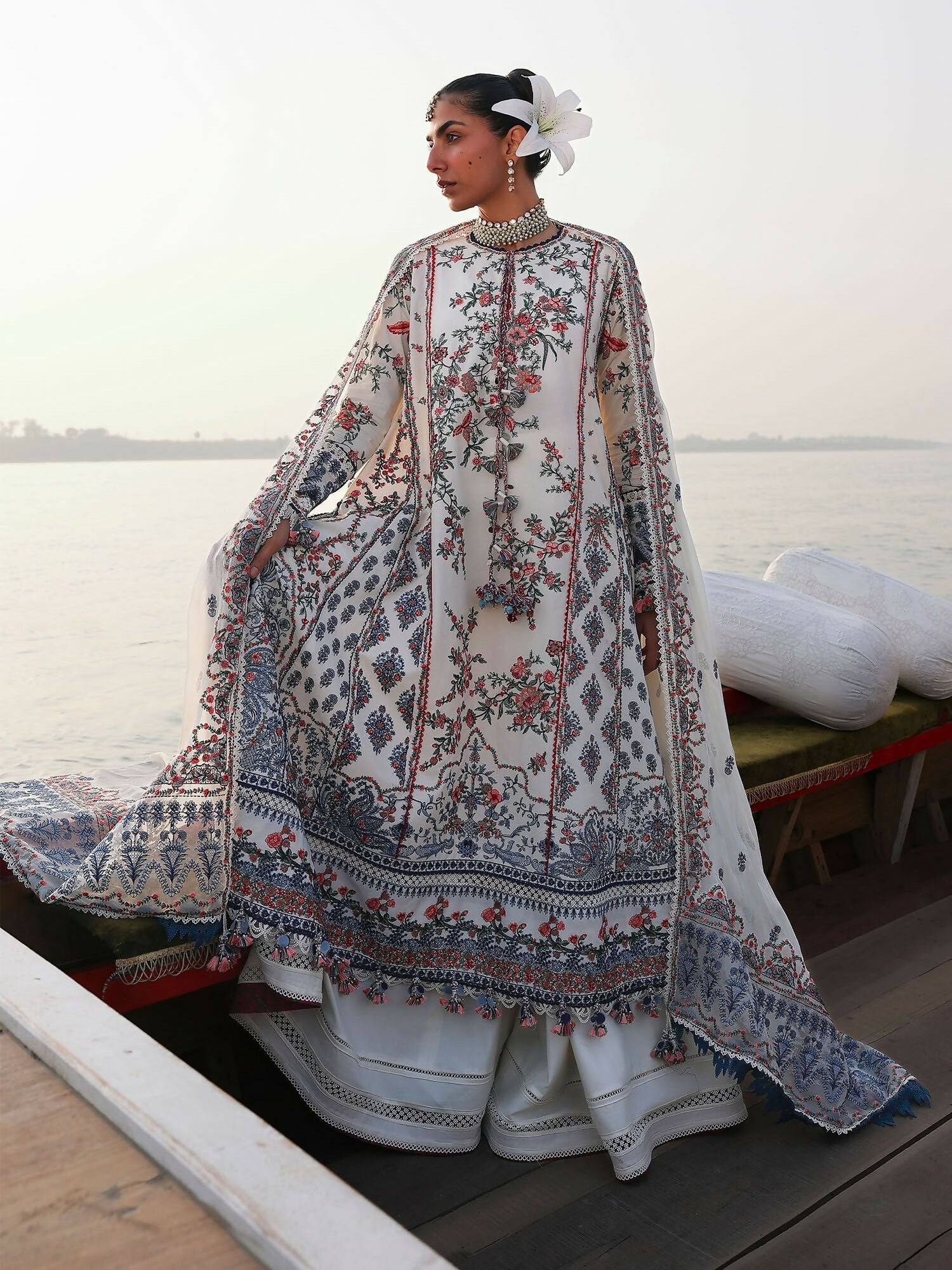Hussain Rehar Luxury Lawn'26 Eid Edit Embroidered Unstitched 3-Piece Suit-Yuki