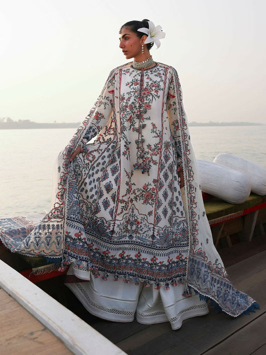 Hussain Rehar Luxury Lawn'26 Eid Edit Embroidered Unstitched 3-Piece Suit-Yuki