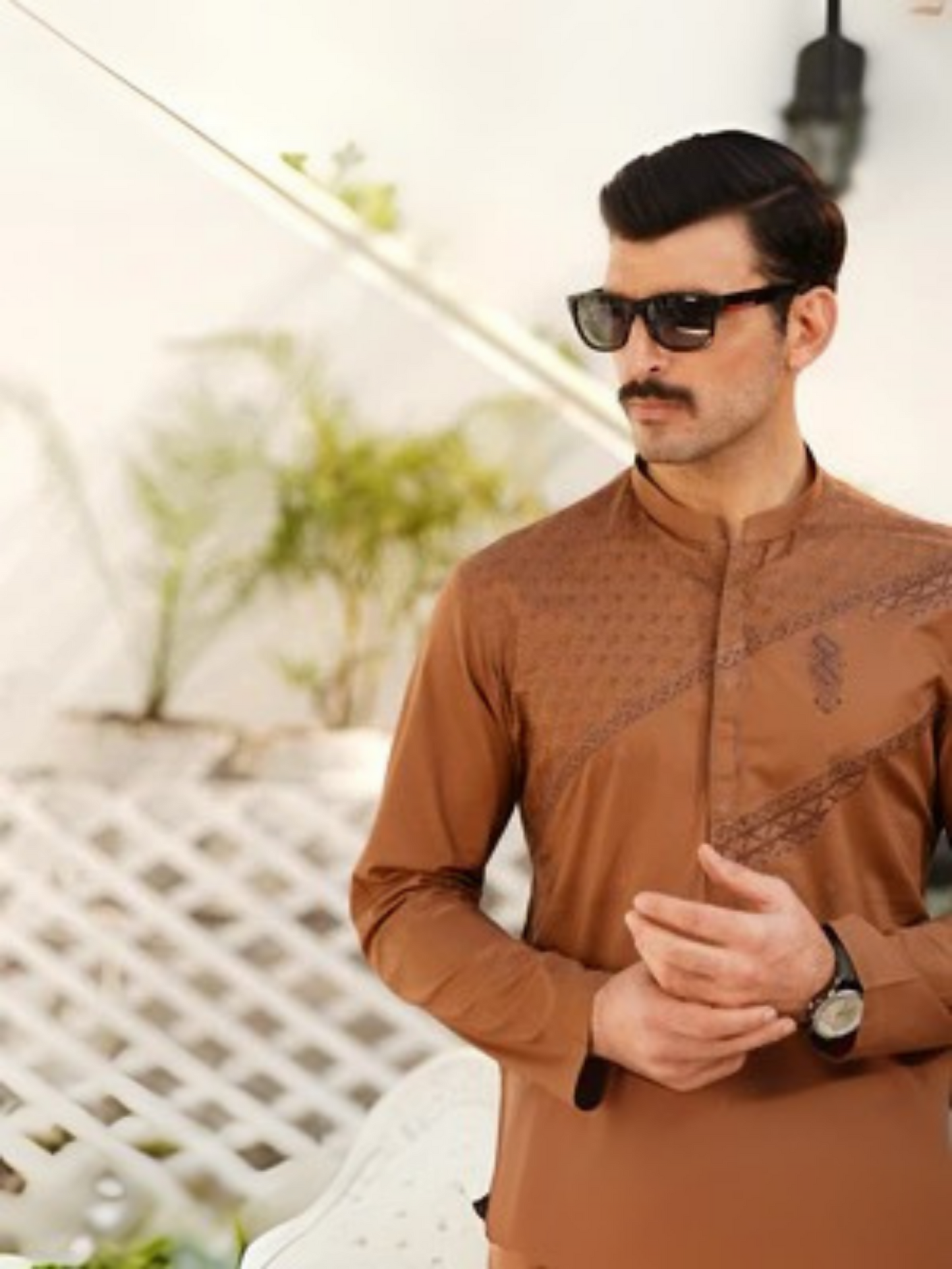 Fabrich Men Embroidered Cotton Unstitched Shalwar Kameez-GTS-MCE-019