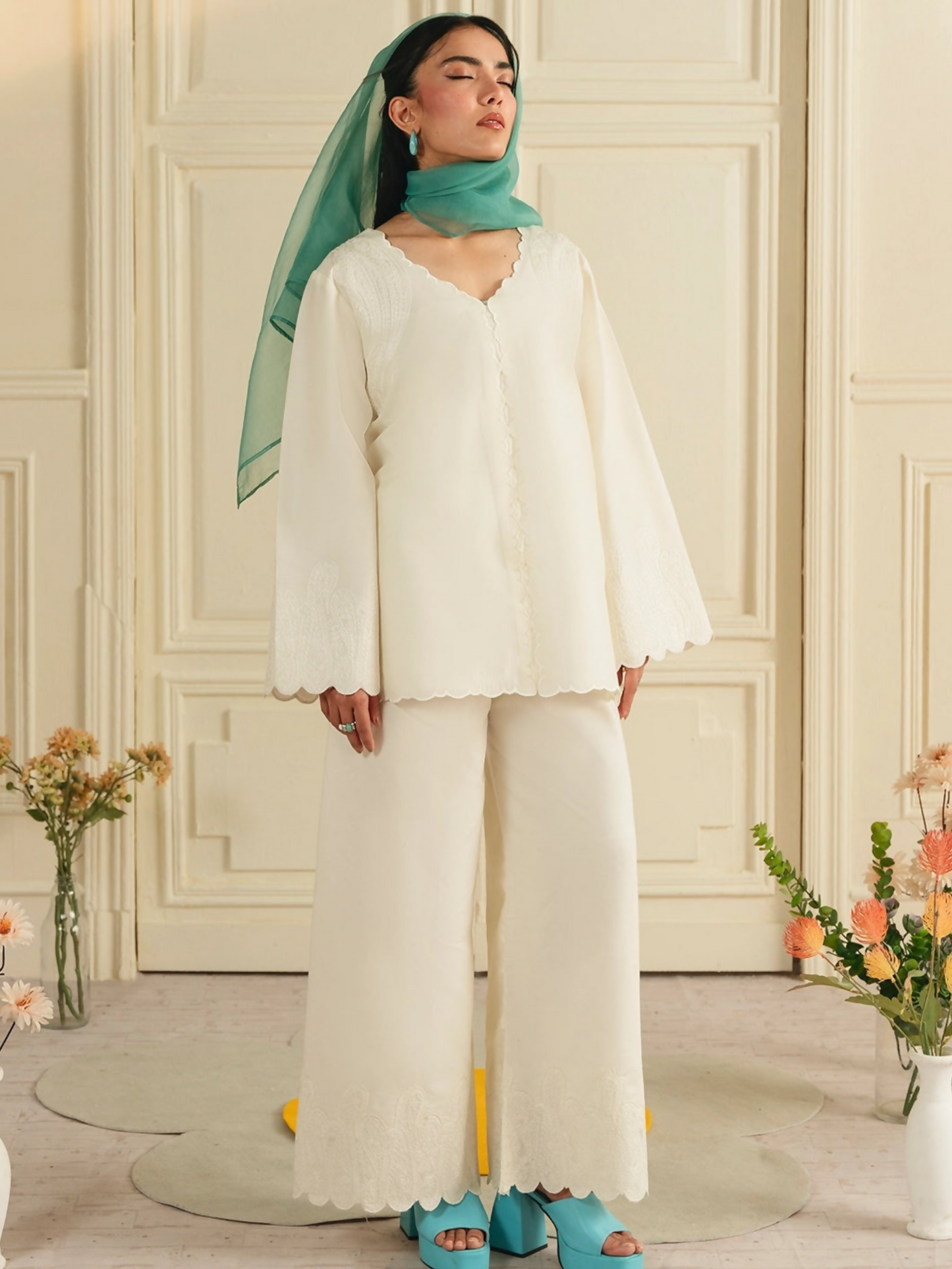Mannat Clothing Boho Summer'26 Cotton Embroidered Stitched Suit-Crescent