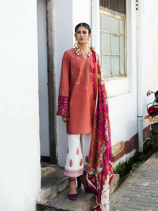 Jugnu by Hussain Rehar SS'25 Cotton Embroidered Unstitched 3-Piece Suit-Panjnad