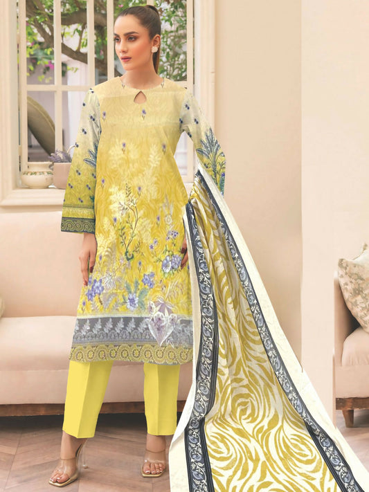 Cross Sketch Lawn Printed Unstitched 2-Piece Suit-Sabeen