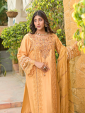 Farooq Hameed Studio Raw Silk Embroidered Stitched 3-Piece Suit-Safina