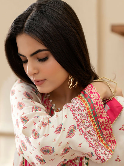 Shiza Hassan Miha Luxury Pret Satin Silk Printed 2-Piece Suit-Blossom