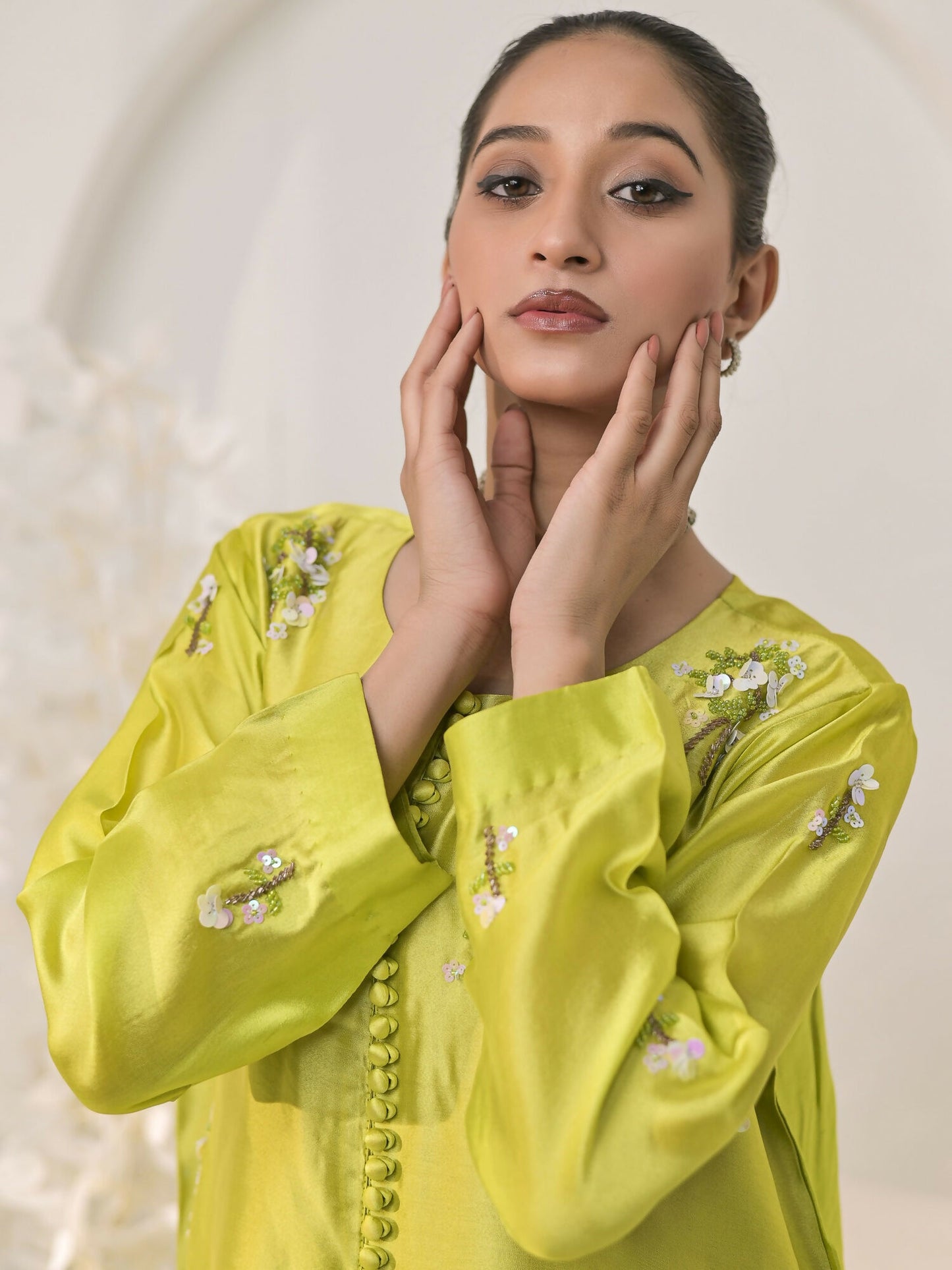 Ruby's Couture The Luxe Edit Sheesha Silk Embellished Stitched 2-Piece Suit-Shahnoor