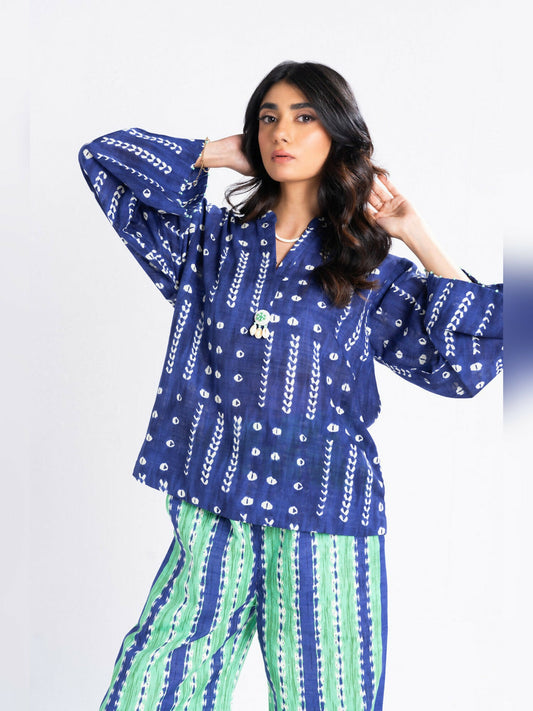 Alkaram Studio Khaddar Printed Unstitched 3-Piece Suit-FW-16.1-24-Blue