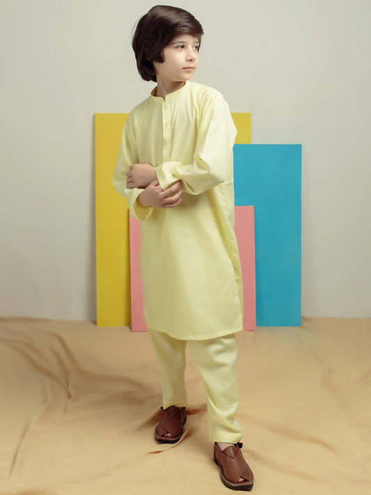 Kidoz Kloset Wash & Wear Kurta Pajama-Silver Lime