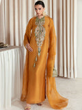 Hussain Rehar Moon In The Golden Cup Raw Silk Embellished Stitched 2-Piece Suit-Sol