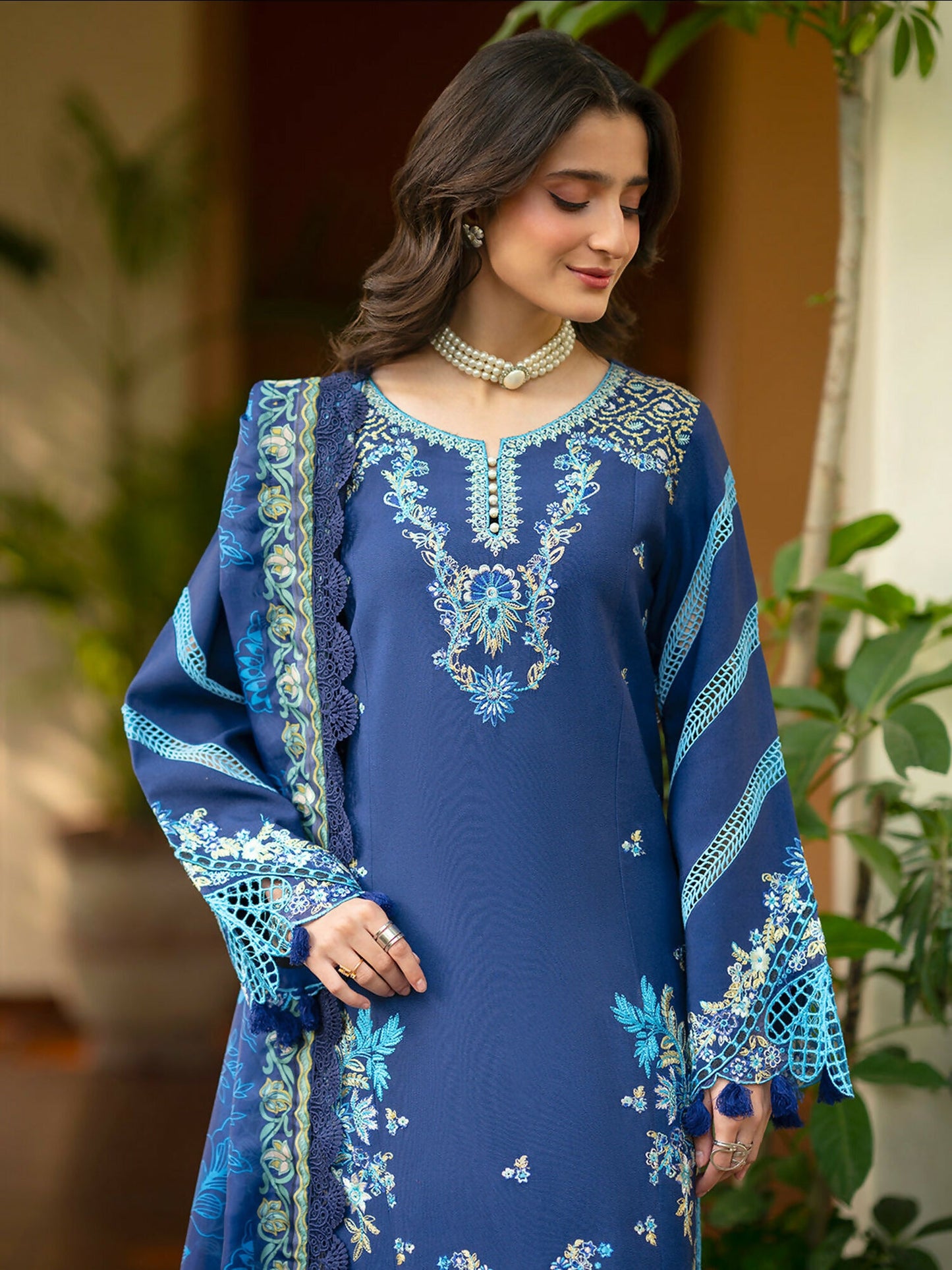 Mahnur Angan Lawn'26 Embroidered Unstitched 3-Piece Suit-AN-002