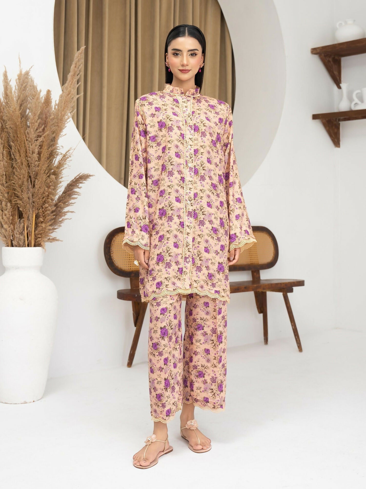 Panache Apparel Florise Lawn Printed Co-Ord Set-Maive