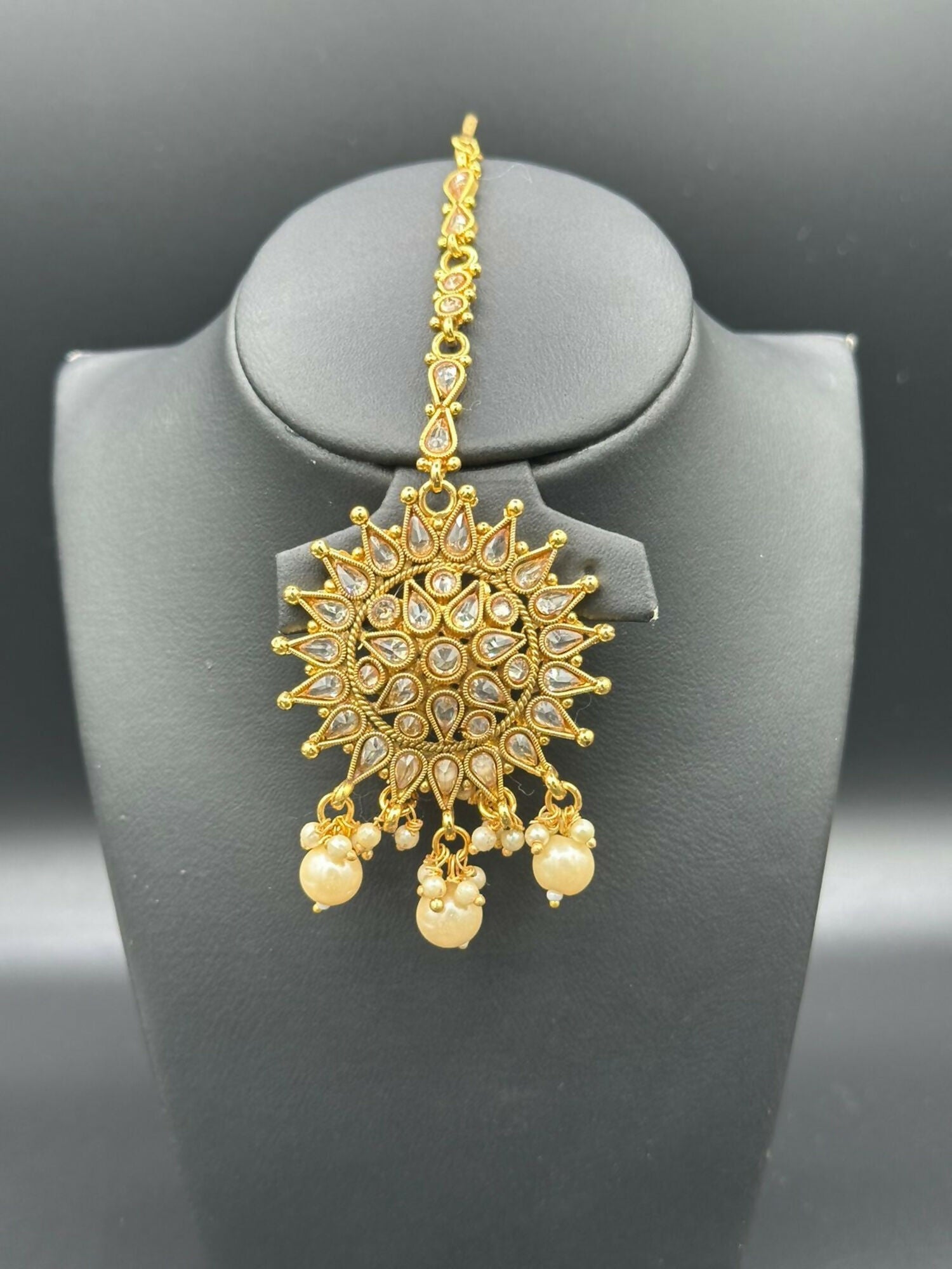 H&A Jewellery Indian Polki Gold Plated Maang Tikka