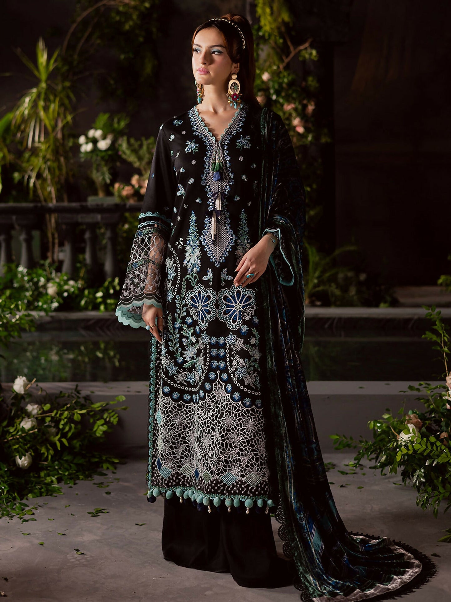 Mahnur Amelia Kotrai Embroidered Unstitched 3-Piece Suit-CK-014