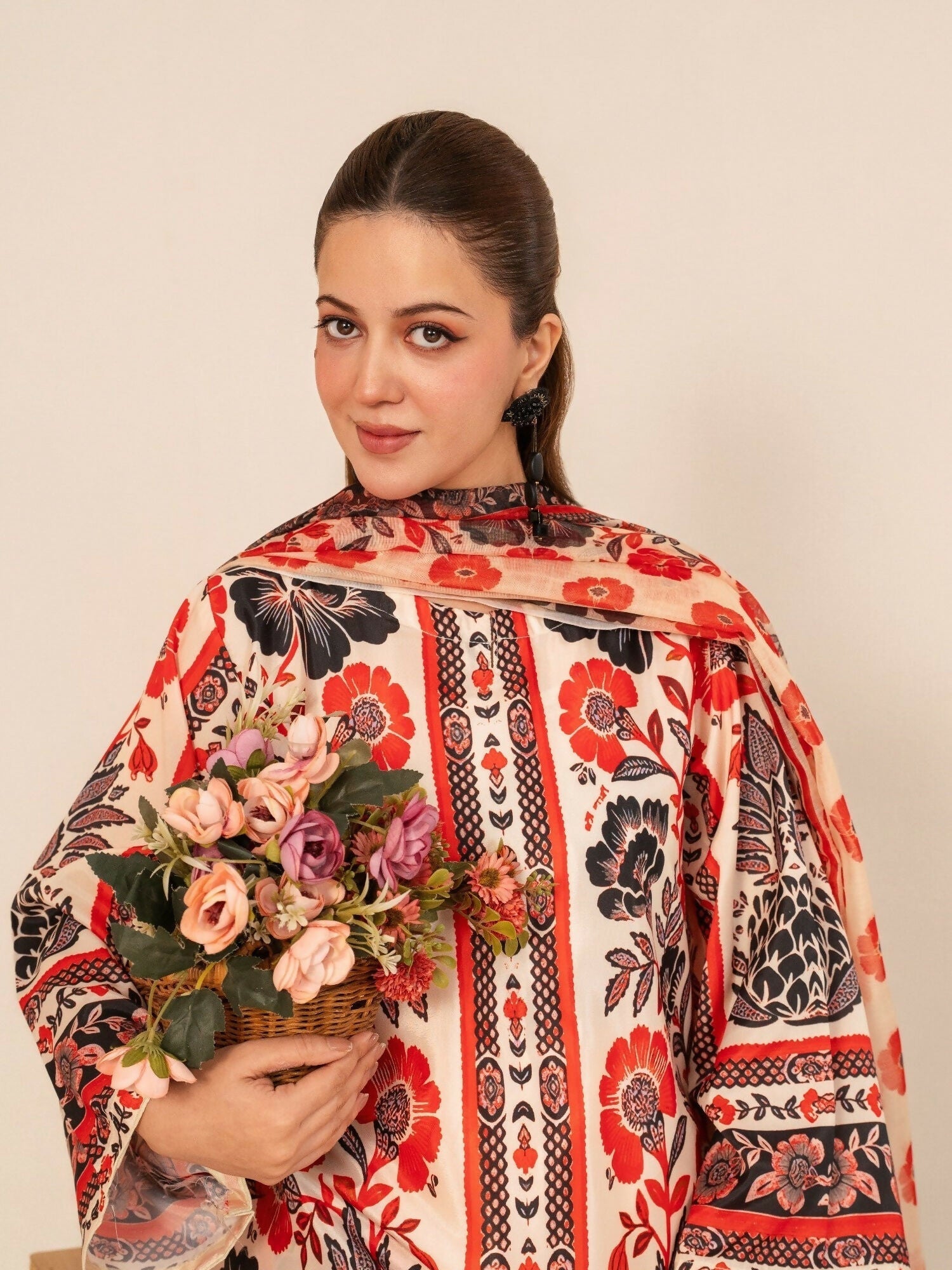 Stylish Collection Whisper Pret Silk Grip Printed Stitched 3-Piece Suit-Floral