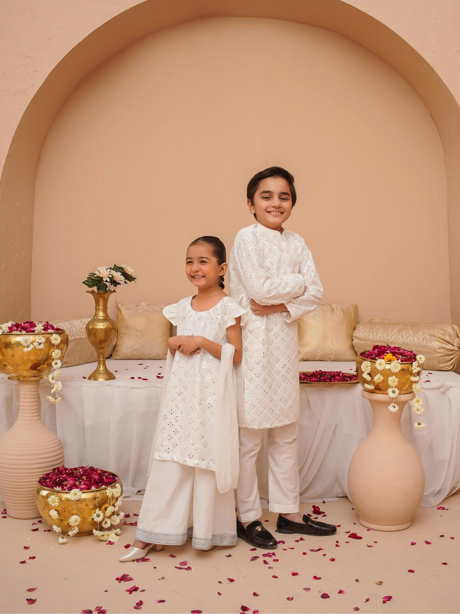 Kidoz Kloset Rang Rasiya Cotton Silk Embroidered Stitched 3-Piece Suit-Silver Whisper-Girl