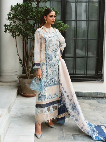 Shiza Hassan Aira Luxury Pret Cotton Net Embroidered Stitched 4-Piece Suit-Zuha