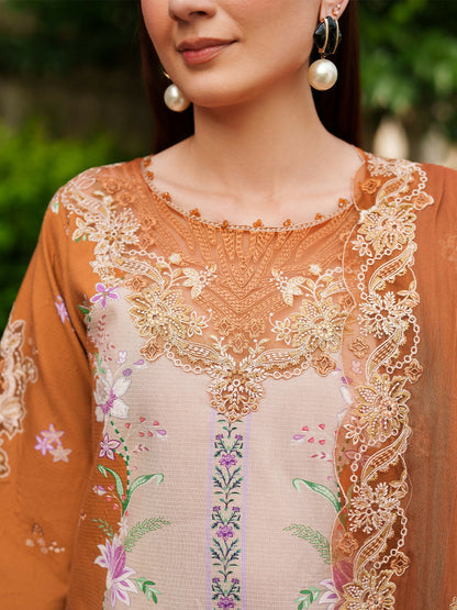 Parishay Ivy Bloom Viscose Embroidered Stitched 3-Piece Suit-IW-12
