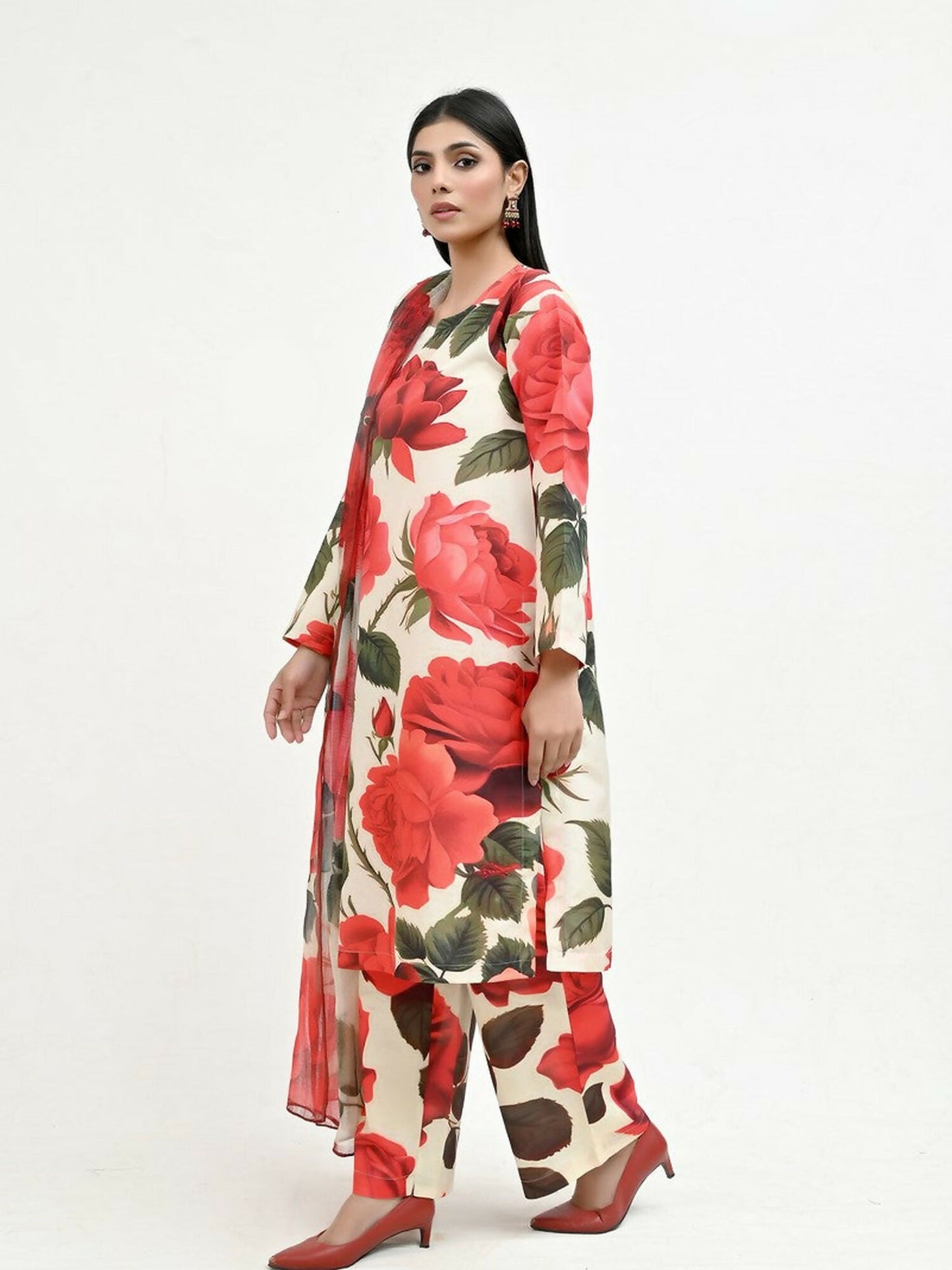 Imran Aftab Valentine's Day Raw Silk Printed Unstitched 3-Piece Suit-IAVD 03